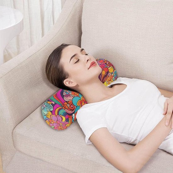 Yoga Bolster Kussen - Nekkussen Roller Slaapkussen - Therapeutische Slaaphouding - Ergonomisch Ontworpen - 1 Size - Kleurrijke Illustratie — afbeelding 3