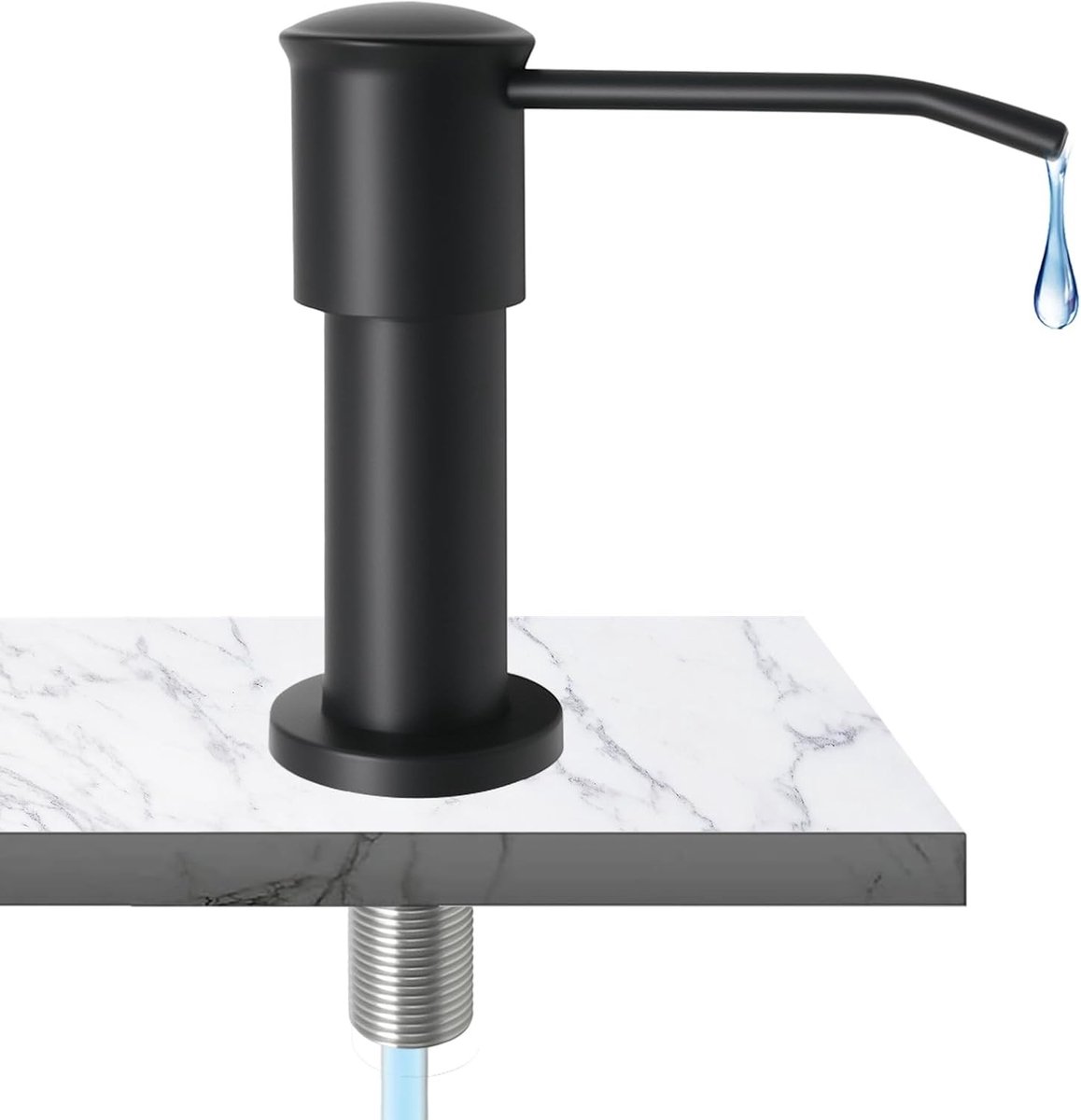 SnelShoppen - Elegante keukendispenser mat zwart, zeepdispenser roestvrij staal, eenvoudig bijvullen, met slang voor spoelbak, modern en duurzaam, per