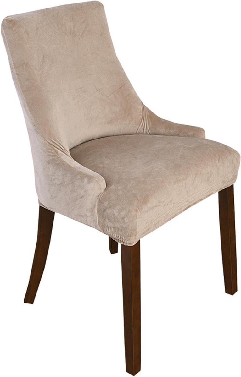 Stoelhoezen met Armleuningen - Fauteuilhoezen Keukenstoelbeschermers - Meubels Vernieuwen - Rekbare Stof - 2 stuks - Kameel