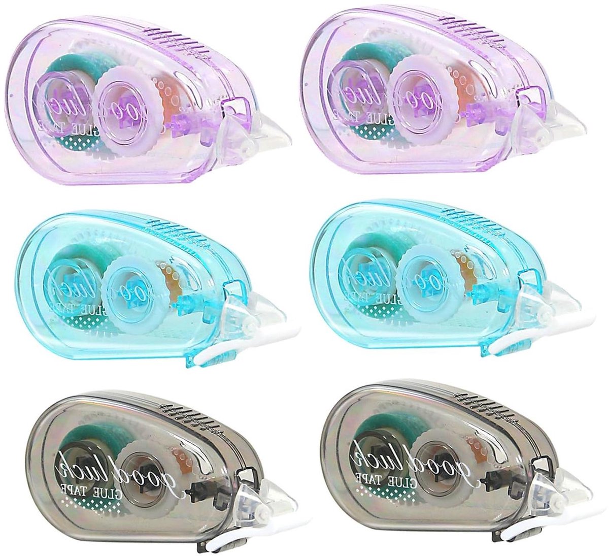 Dubbelzijdig Plakband - Lijmroller Set - Scrapbooking Foto's - Direct Droge Lijm - 6 Stuks - Transparant