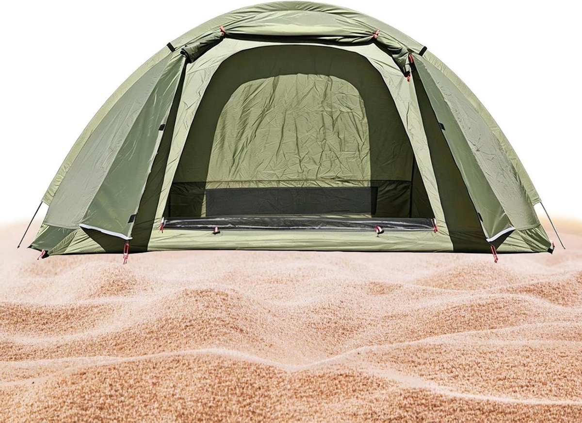 Eenpersoons Tent - Solotent Kampeertent - Buiten Kamperen - Automatisch Opzetbaar - 14 kg - Legergroen