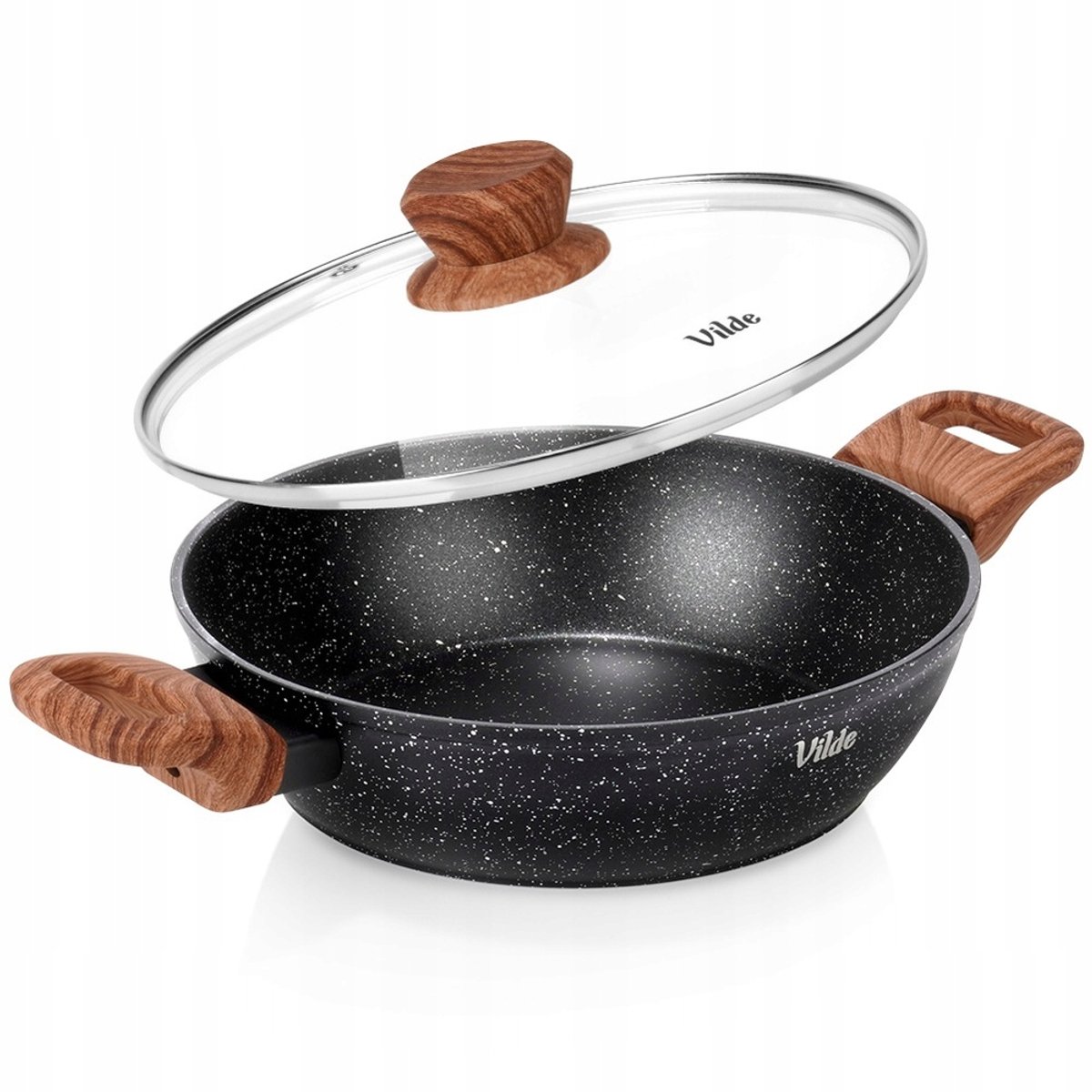 Merkloze Frituurpan 24cm met Glazen Deksel - 2,2L