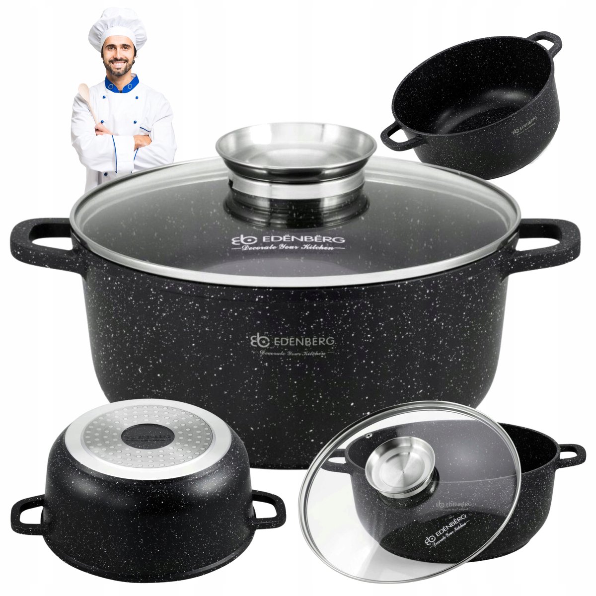 Traditionele Aluminium Marmere Pan 1.7L - Geschikt voor Alle Fornuizen