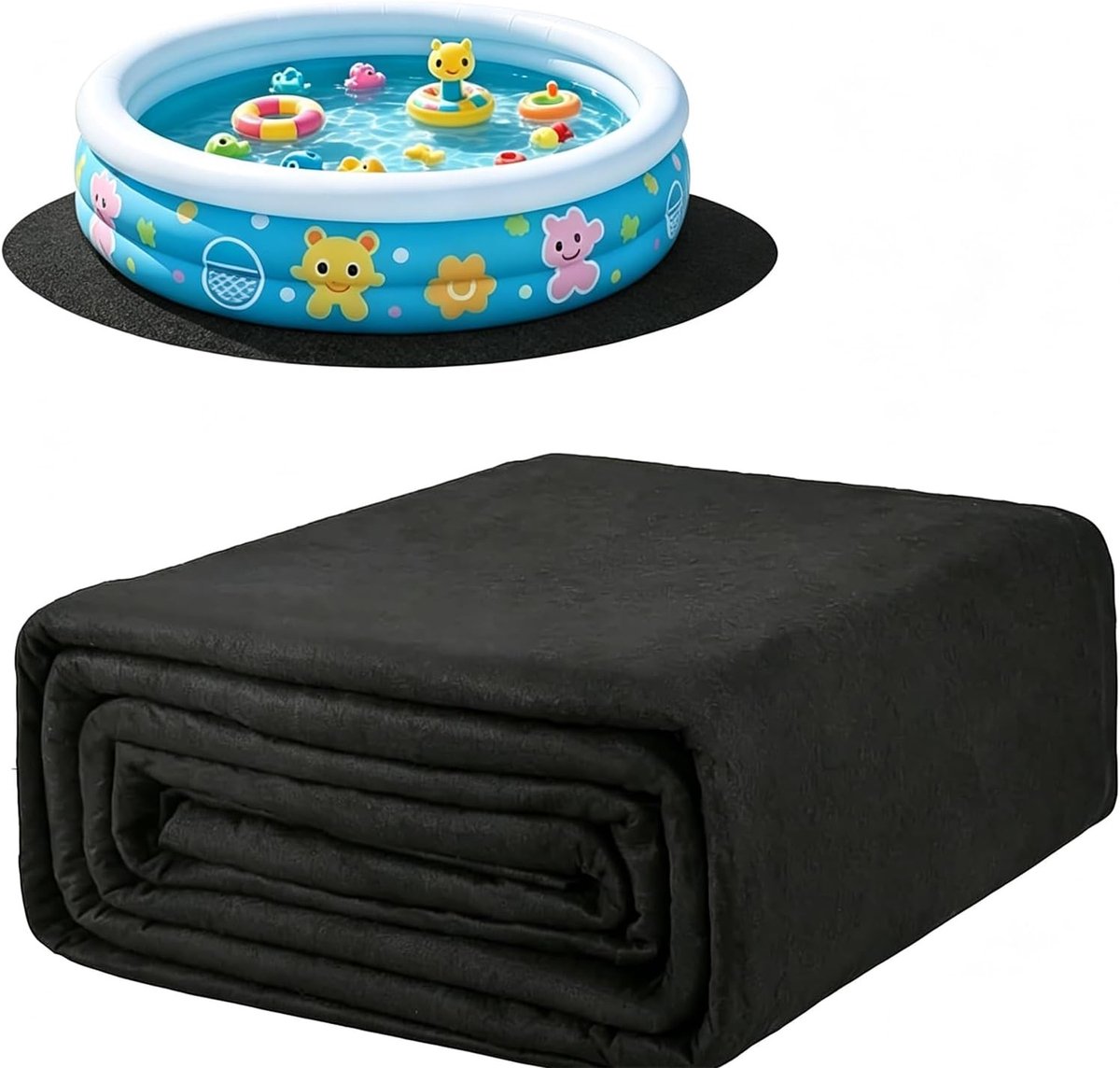 Ronde zwembadfolie - Zwart - 5 m - Polyester - Voor Bovengrondse Zwembaden