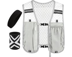 Reflecterend Vest - Sportuitrusting Set - Outdoor Activiteiten - Hoge Zichtbaarheid - 40 cm - Grijs