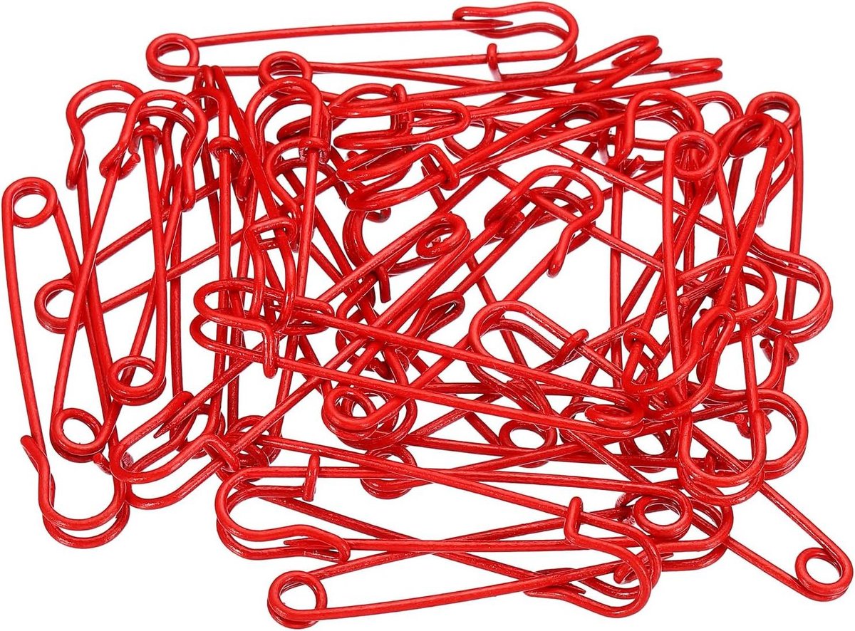 Veiligheidsspelden - Naaispelden Knutselspelden - Kleding Maken - Extra Grote Spelden - 75 mm - Rood