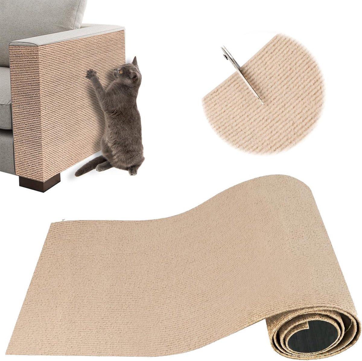 Antikrabvellen - Kaki - 30 x 100 cm - Zelfklevende Krasbescherming van Polyester - Voor Meubels en Muren