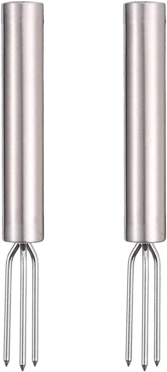 Aardappelcoatingvork - Zilver - 13,5 x 1,5 cm - Roestvrij Staal - Voor Aardappelen en Maïskolven