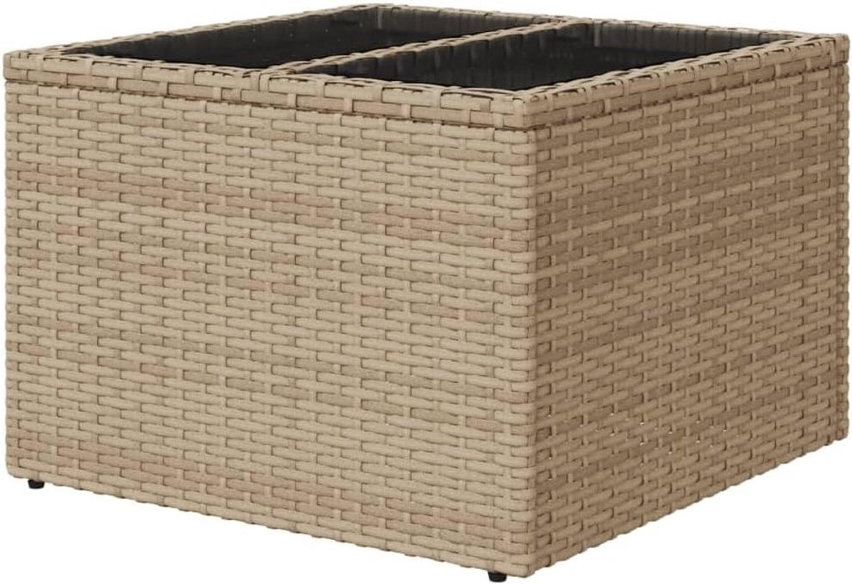 Tuintafel Vierkant - Terrastafel Buitentafel - Buiten Zitten - Stabiel Stalen Frame - 55x55x37 cm - Beige