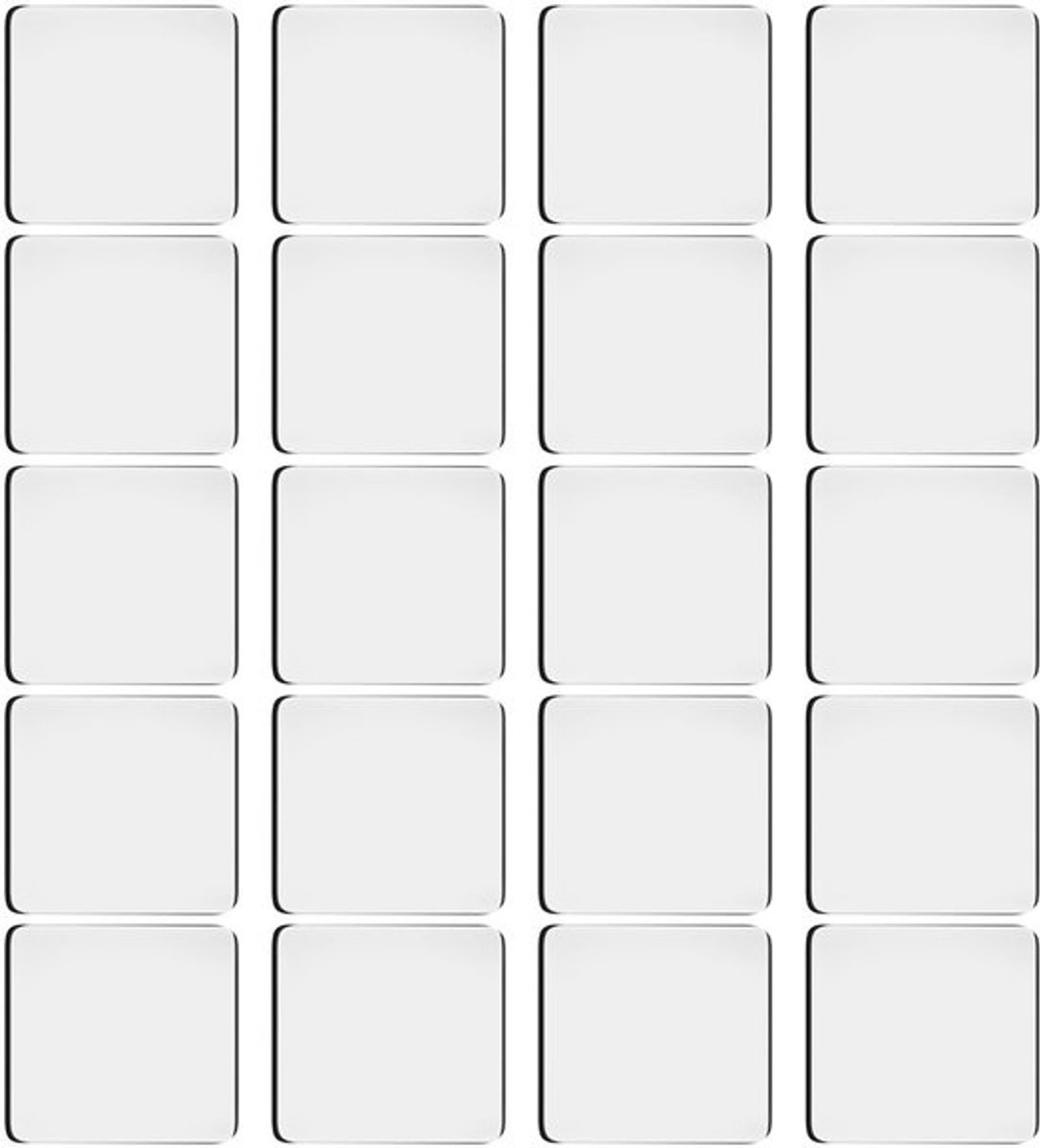 Kleefpads 20 stuks - Dubbelzijdige Kleefpads - Transparant - Acryl - Supersterke Kleefkracht - 6 x 6 cm - Plakband
