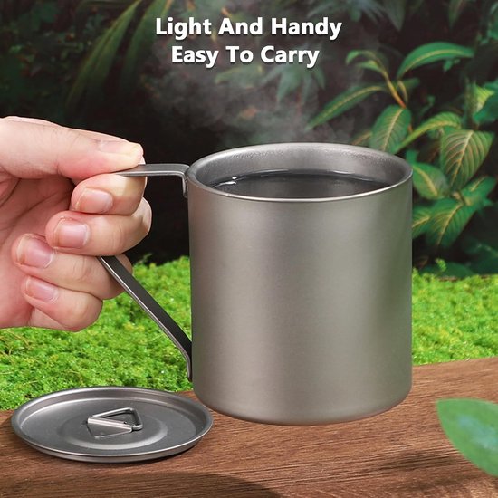 Campingbeker met Deksel - Geïsoleerde Mok Reisbeker - Buitenactiviteiten Genieten - Dubbellaags Geïsoleerd - 120 ml - Zilver — afbeelding 2