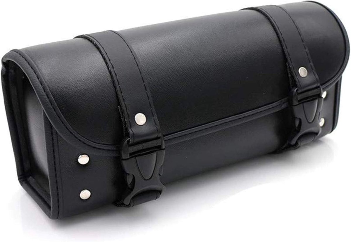 Motorfiets Zadel Tas van PU Leer - Ruime Opslag voor Gereedschap en Accessoires - Zwart en Duurzaam
