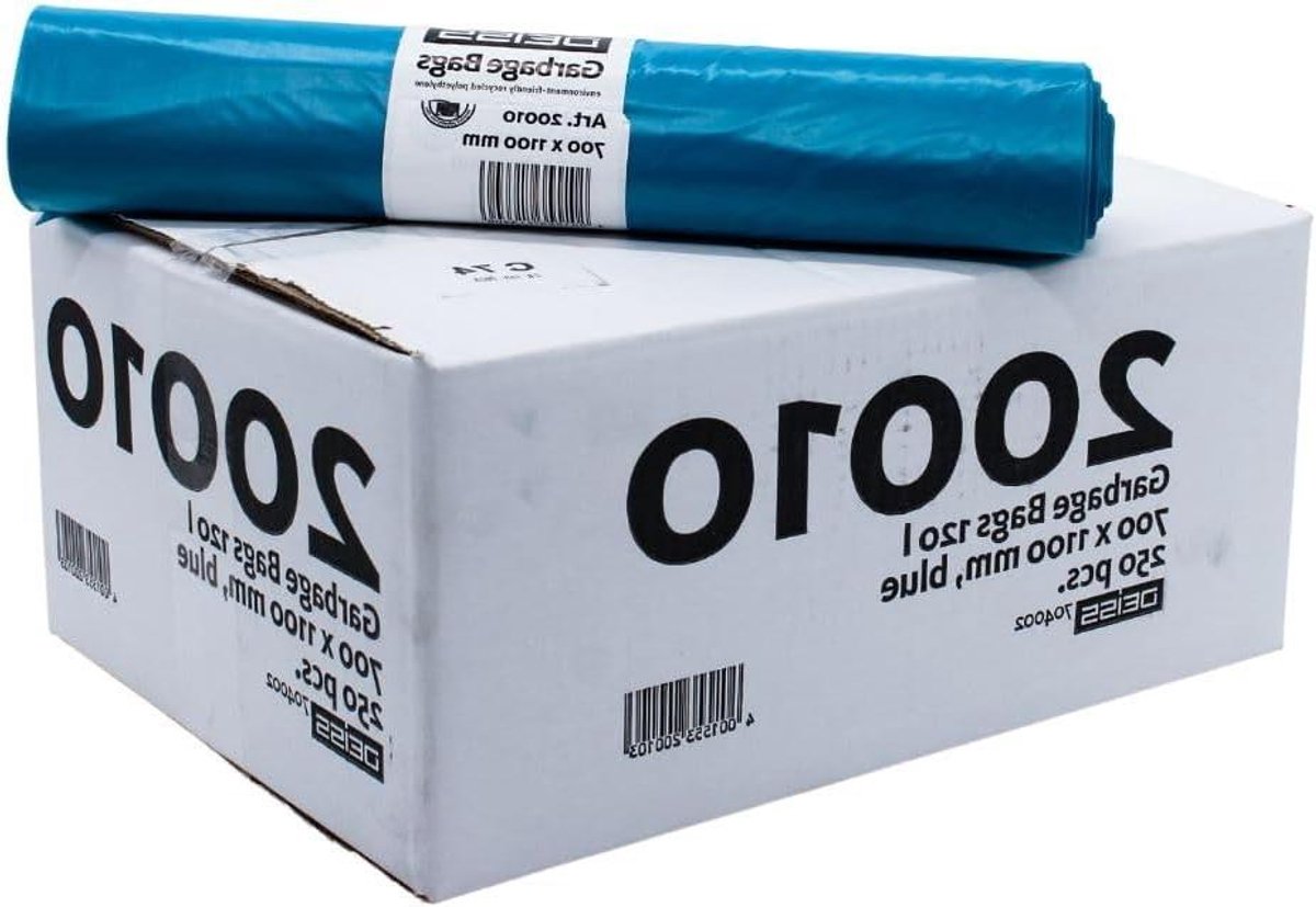 Afvalzakken - Vuilniszakken Prullenbakzakken - Afval Opruimen - Bijzonder Scheurvast - 120 Liter - Blauw