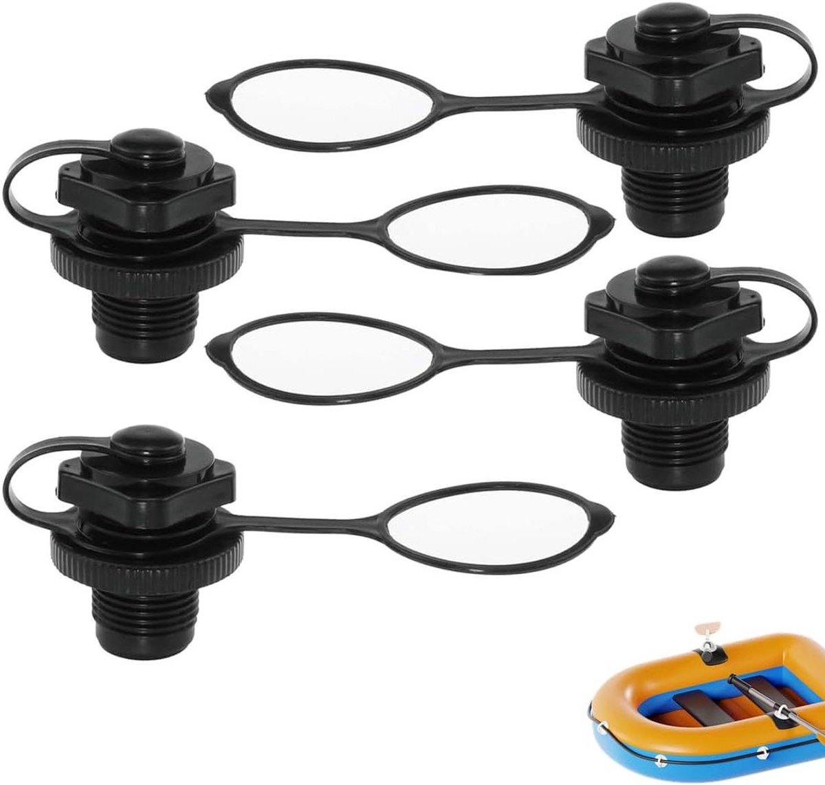 Spiraalventielen - Ventiel set - Waterdicht maken - Lekvrije afsluiting - 4 stuks - Zwart