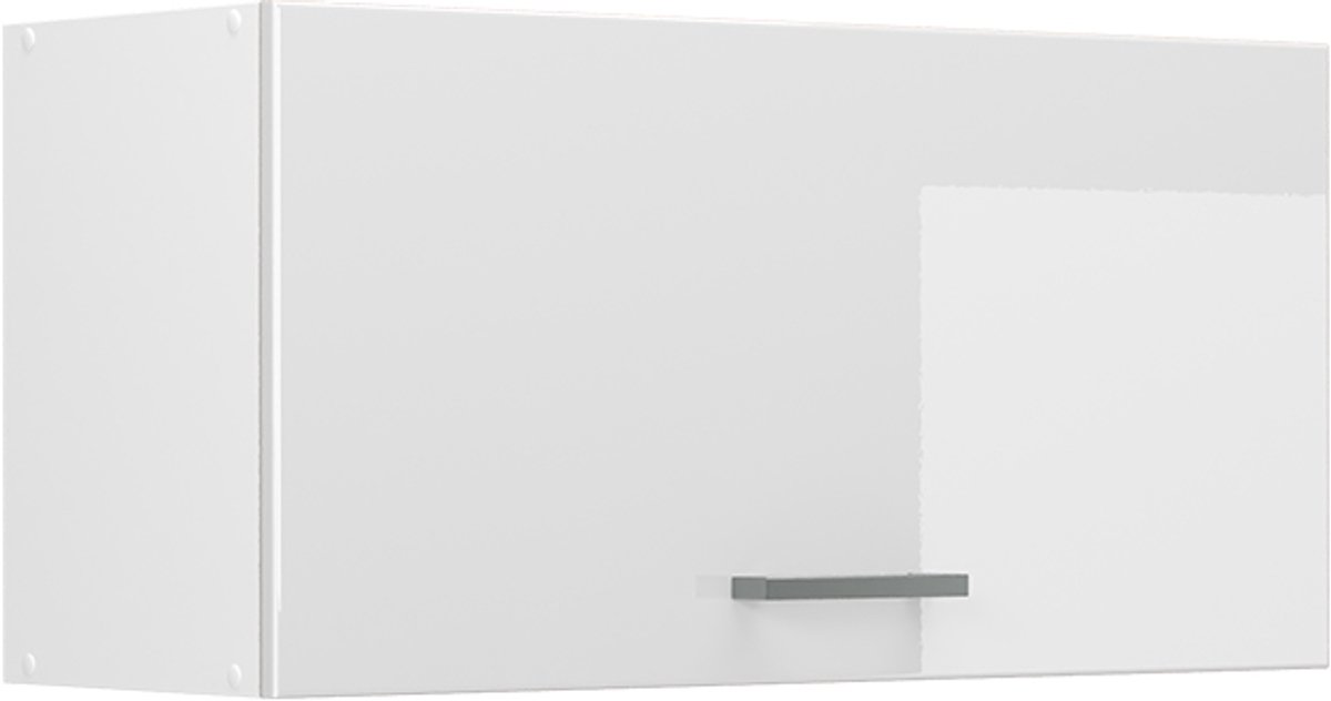 Vicco Hangkast R-Line, Wit Hoogglans/Wit, 80 cm Plat
