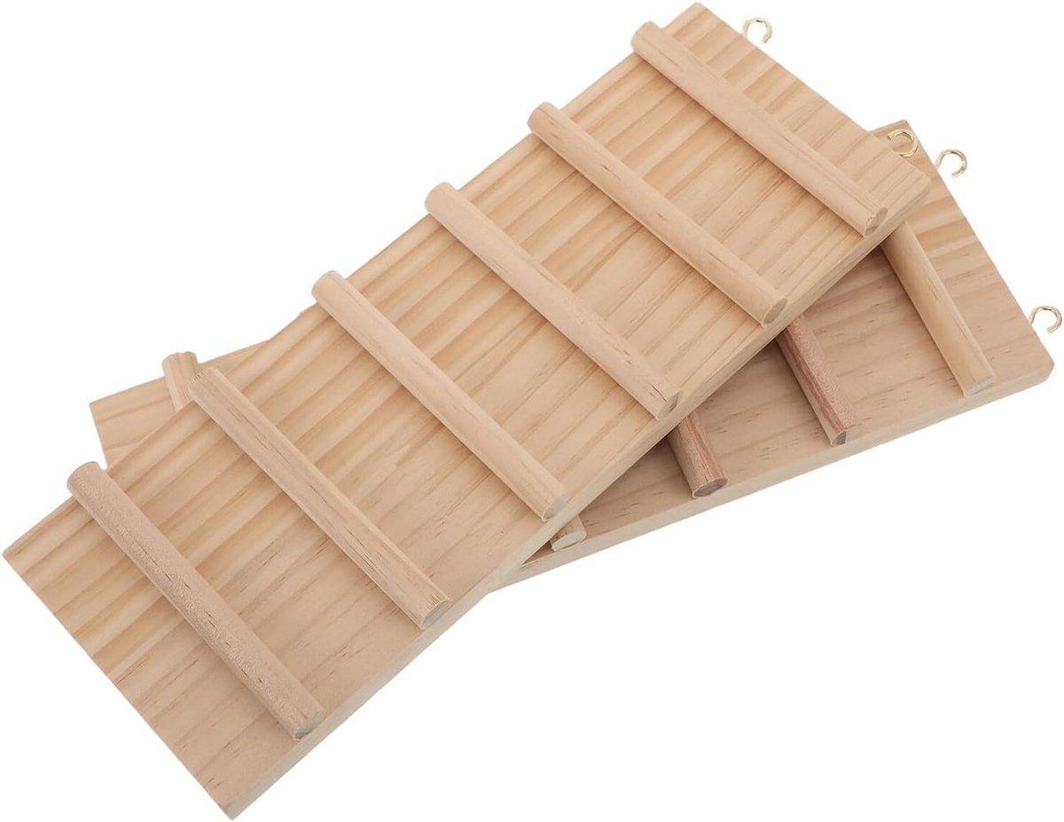 Houten Klimbrug - Loopbrug Huisdieren - Klimmen en Spelen - Veelzijdig Gebruik - 265 cm - Lichtgeel