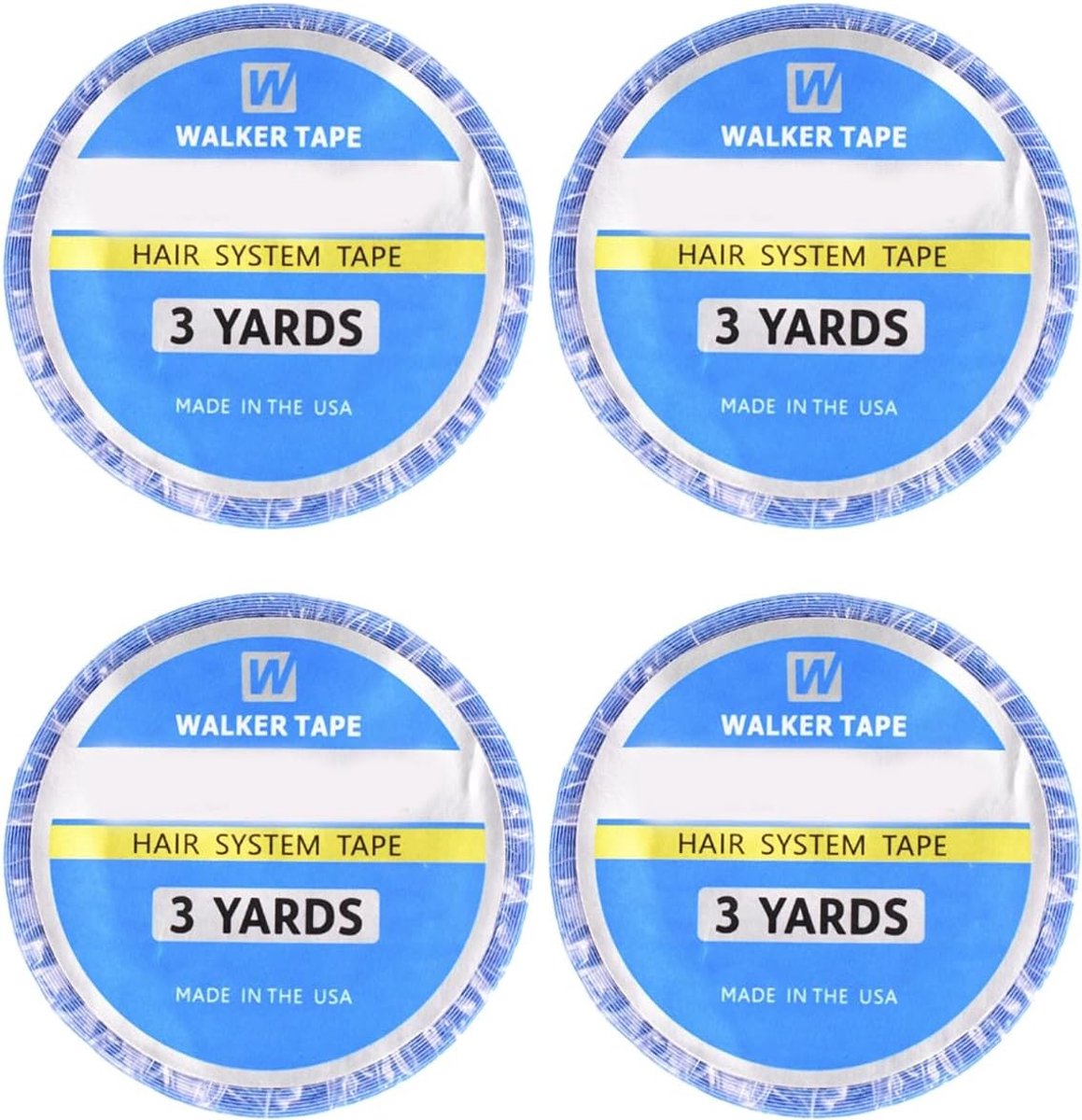 Dubbelzijdig plakband voor haarverlenging en pruiken, waterdicht en zelfklevend, 4 rollen van 0,8 cm x 3 m