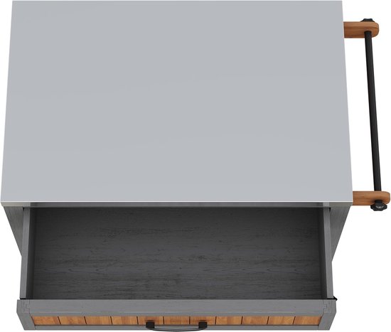 Tuinkast met werkblad - Buitenkast Grillstation - Buiten koken - Met RVS werkblad - 80x51x91.5cm - Houtkleurig van Merkloos — afbeelding 2