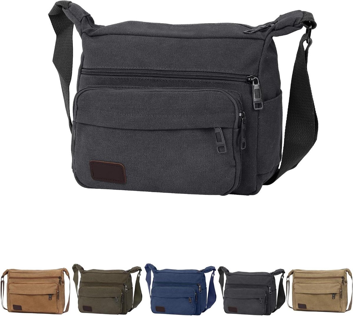 Schoudertas Heren - Crossbody Tas - Dagelijks Gebruik - Verstelbare Band - 29 x 10 x 23 cm - Zwart