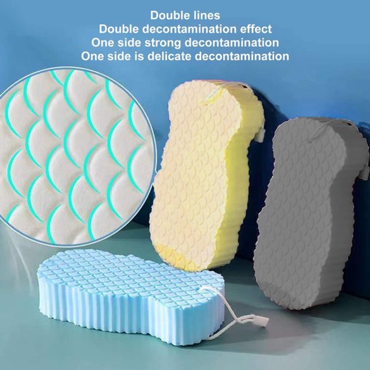 Douche Spons 4 Stuks - Exfoliërende Badspons - Herbruikbare Scrub Spons - Dode Huid Verwijderen - Body Exfoliërende Spons - Geschikt voor Volwassenen en Kinderen - Bad Spons