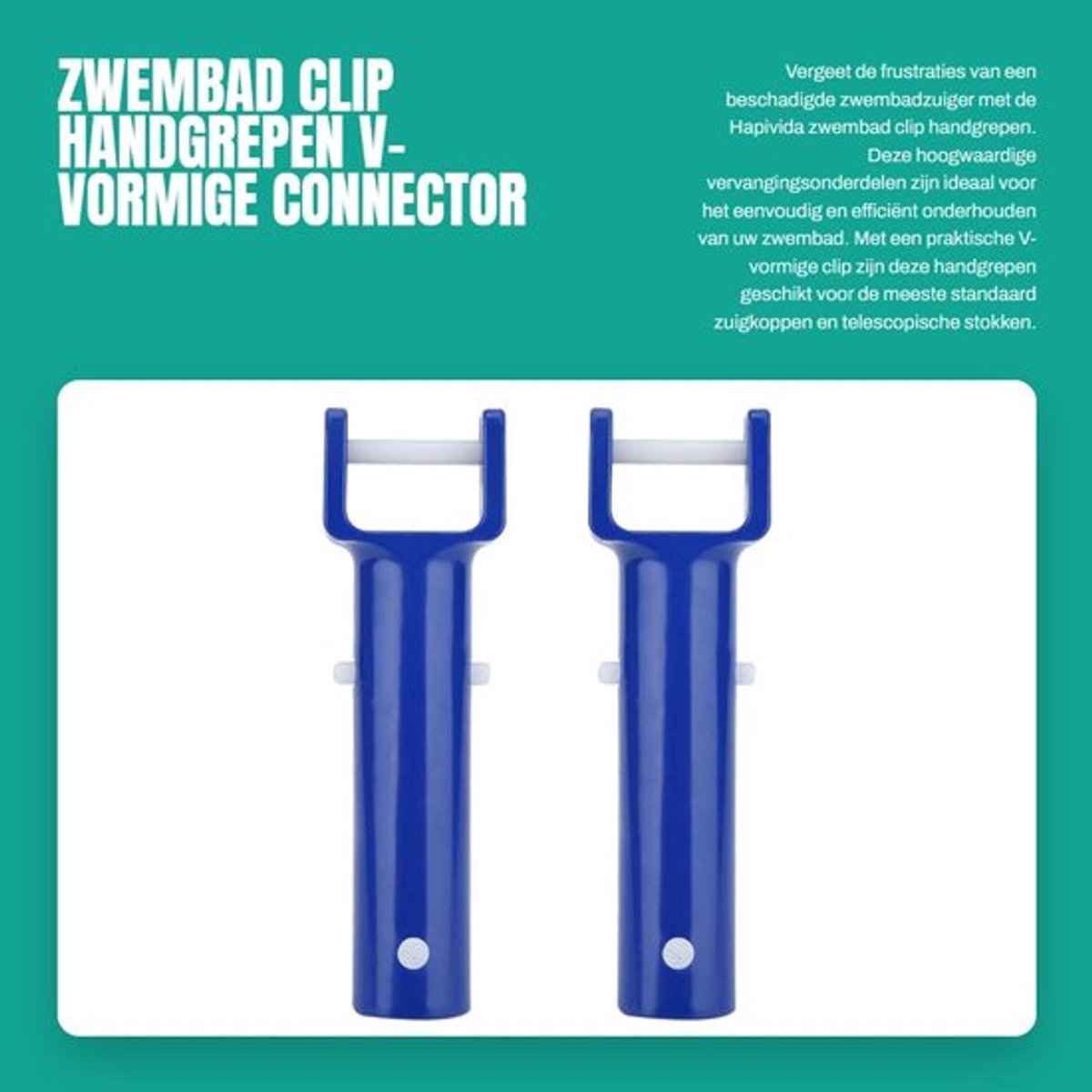 Zwembadclip V-vorm - 2 Stuks - ABS Materiaal - Geschikt voor Zuigkoppen - Eenvoudig te Installeren - Duurzaam Gebruik - Zwembadaccessoire