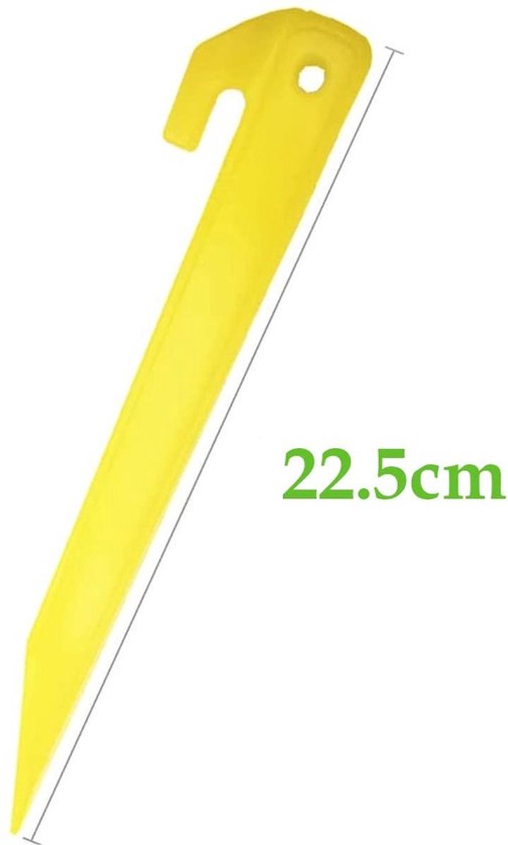 Tenthaken 24 Stuks - 22,5 cm Kunststof - Antisliphaak - Veiligheidsoog - Robuust Ontwerp - Voor Tent/Camping - Tentharingen
