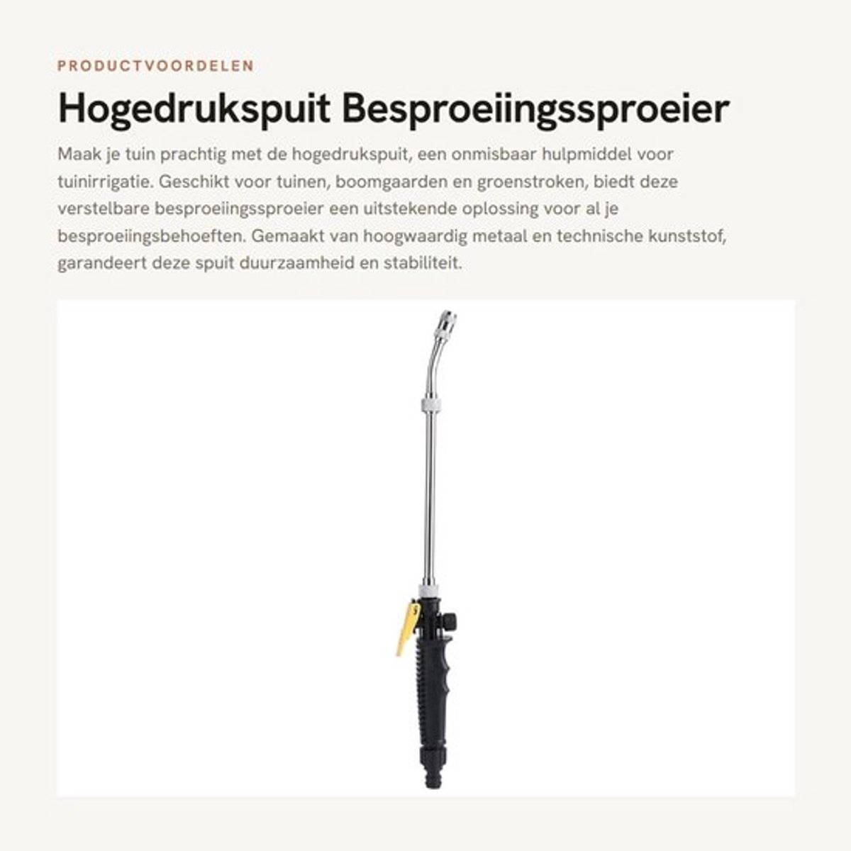 Hogedrukspuit Verstelbaar - Drukspuit 5 Liter - Sproeier Tuin - Tuinirrigatie - Hoogwaardig Metaal - Geschikt voor Planten