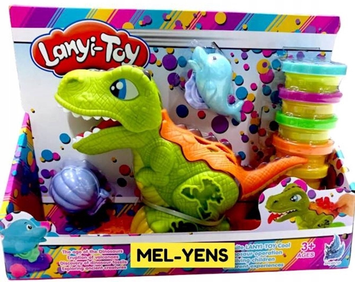 Kleiset met dinosaurus en deegvormen - Creatief speelgoed 3+