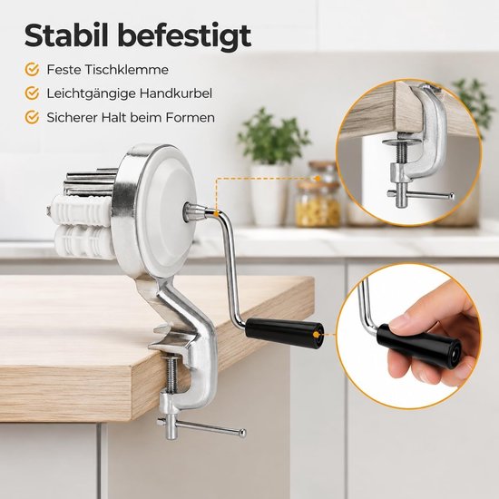 Handmatige Macaroni Maker - RVS Noodles Persmachine voor Thuisgebruik, Ideaal voor Pasta en Keukenaccessoires — afbeelding 3