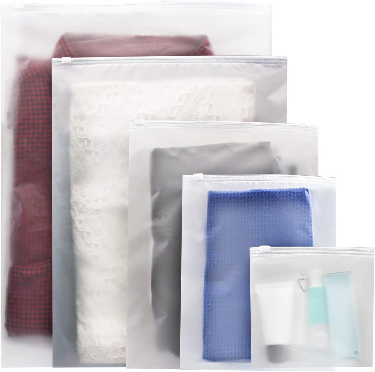 Transparante Reisorganizer Set van 25 Stuks, 5 Maten voor Kleding, Ondergoed en Schoenen in Koffer of Kast
