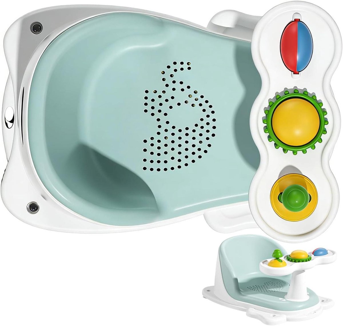 Kinderbadzitje - Badondersteuning - Veilig Baden - Antislip Zuignappen - 41x28x19 cm - Wit