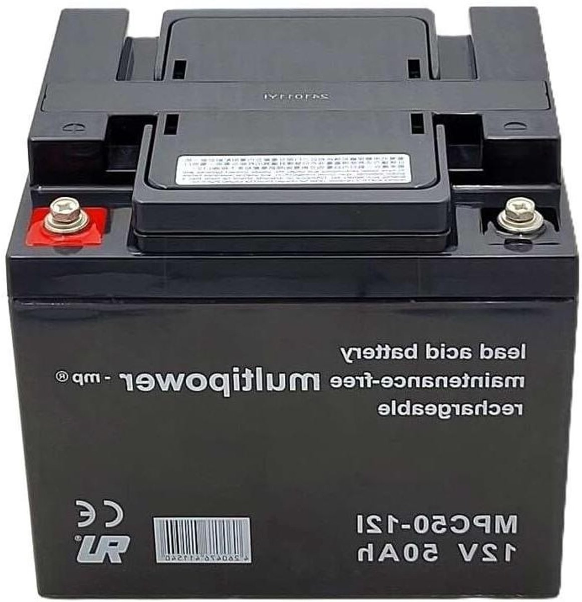 Oplaadbare Accu - 12 Volt Batterij - Energie Opslag - Hoge Capaciteit - 50 Ah - Zwart