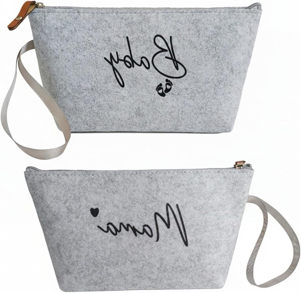 Vilten Make-uptas - Mama Tas - Cadeau Geven - Zachte Viltkwaliteit - 80 Gram - Grijs