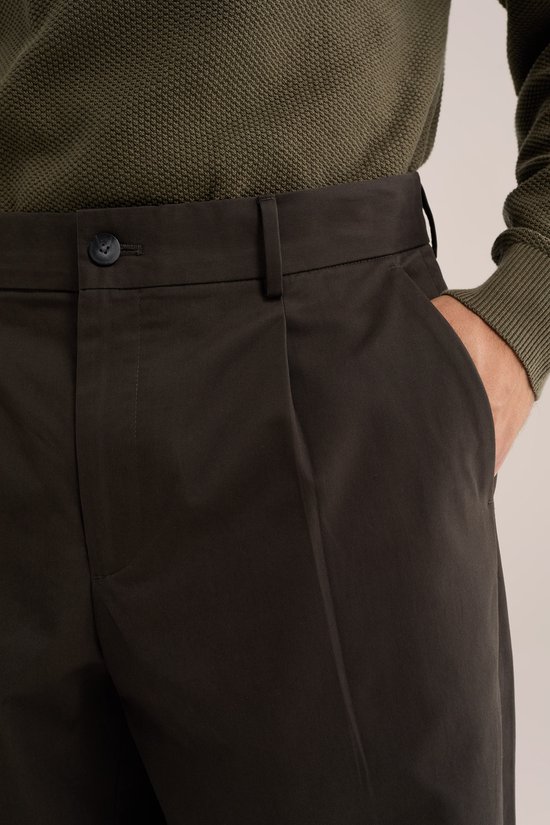 WE Fashion Heren loose fit broek van twill