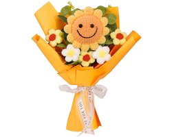 Kunstmatige Haakboeketten met Zonnebloemen voor Feestdagen, Bruiloften en Moederdag, Perfecte Decoratie