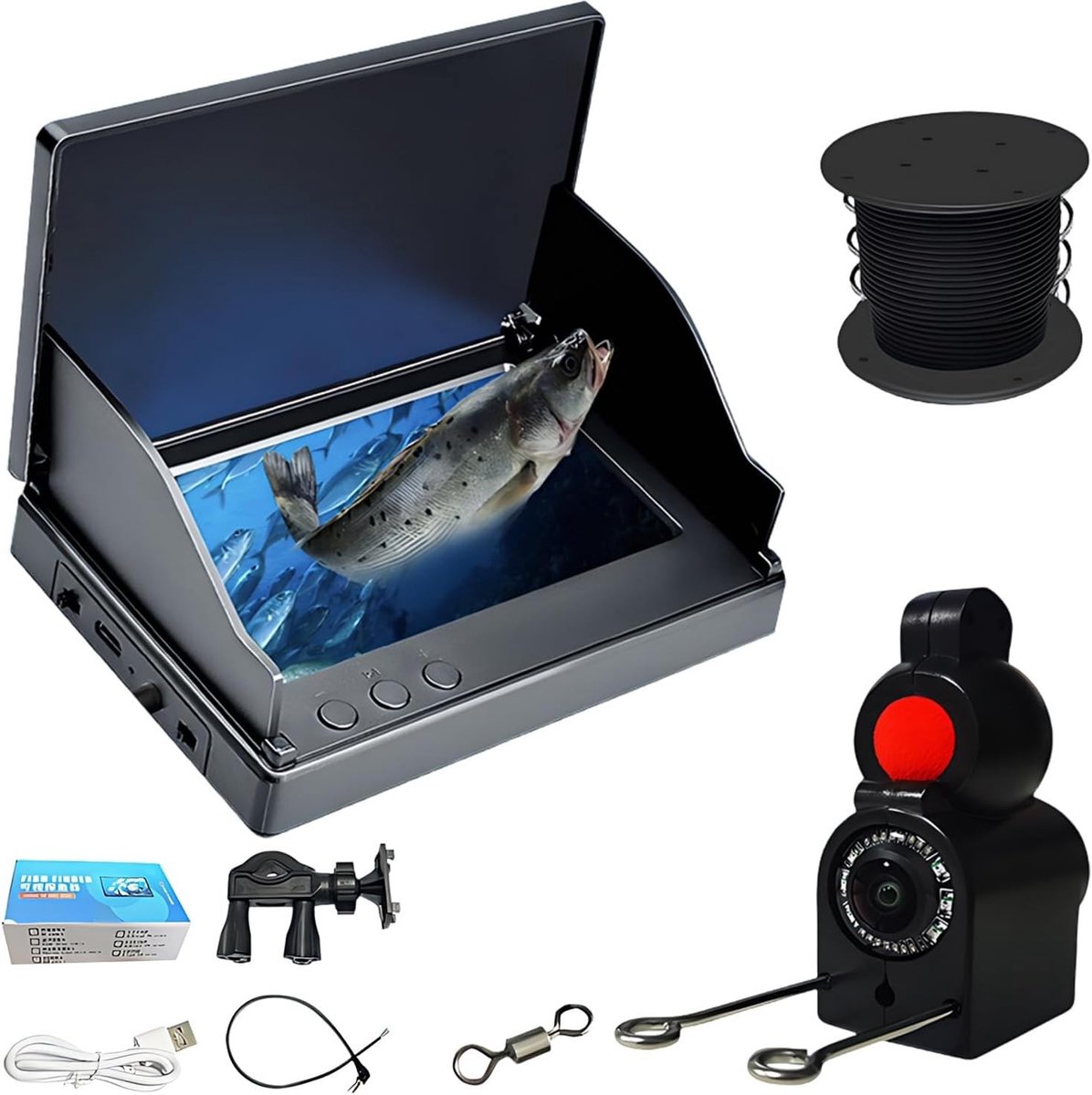 Onderwatercamera voor Vissen met 4.3 Inch IPS Scherm, 30m Kabel, Waterproof en Nachtzicht - Ideaal voor Zeevissen, Rivier Vissen en IJs Vissen