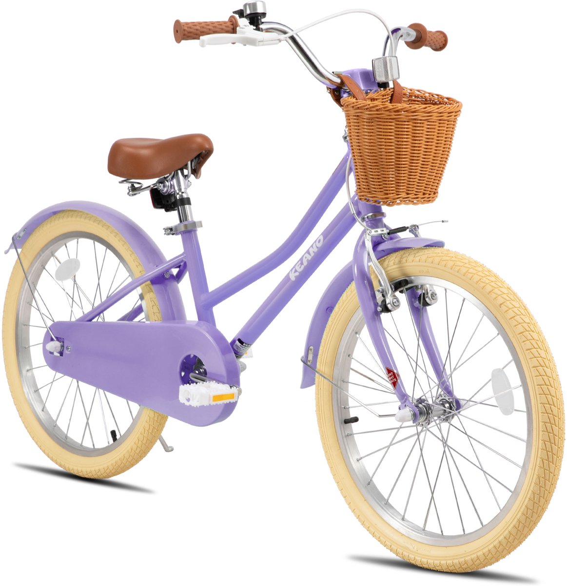 Keano 20 Inch Kinderfiets voor Meisjes 7-10 Jaar met Standaard Kinderfiets Paars