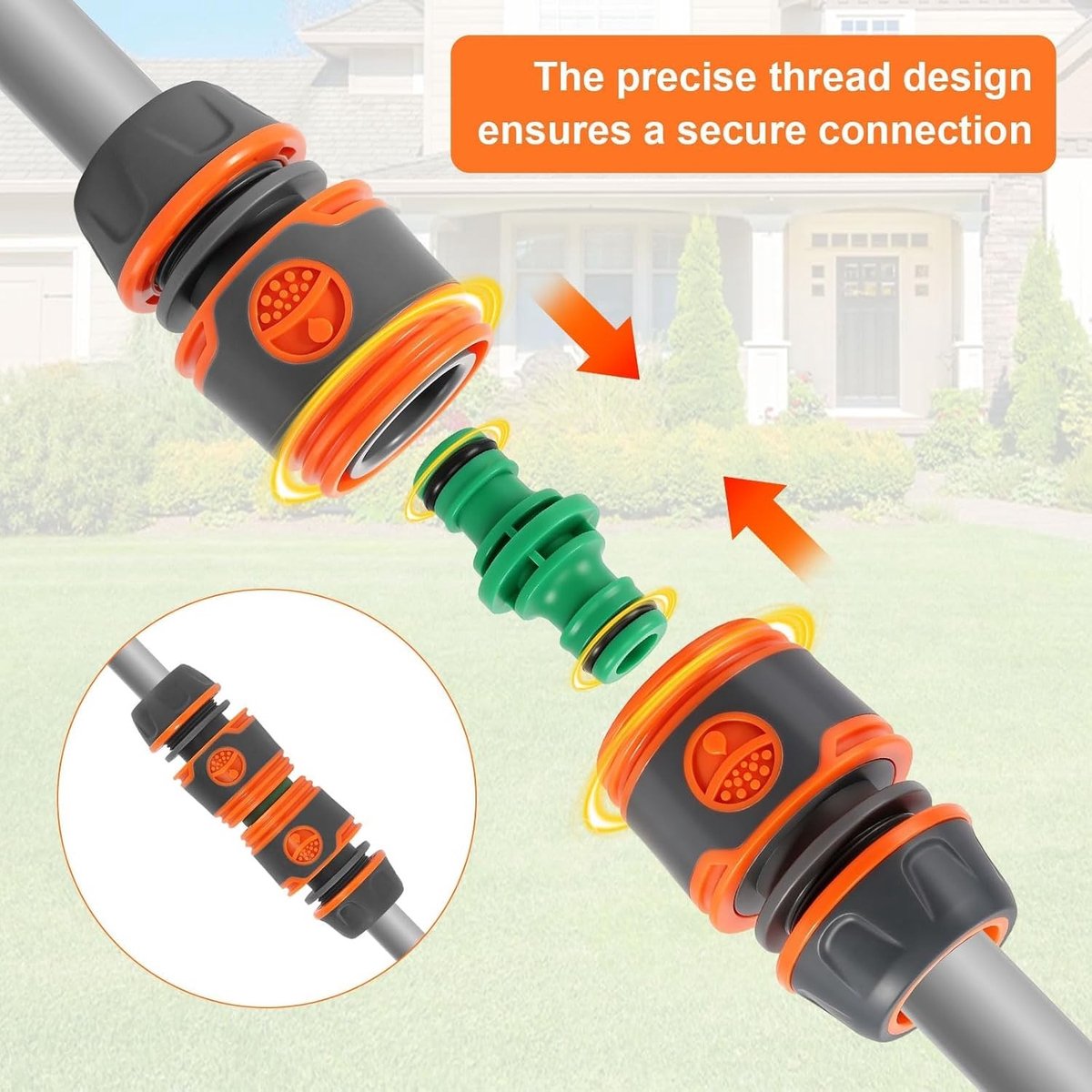 Hose Coupling Set van 20 Stuks voor 1/2 Inch Tuinslangen, Inclusief Slangkoppelingen en Connectoren voor Tuinonderhoud en Besproeiing – foto 4