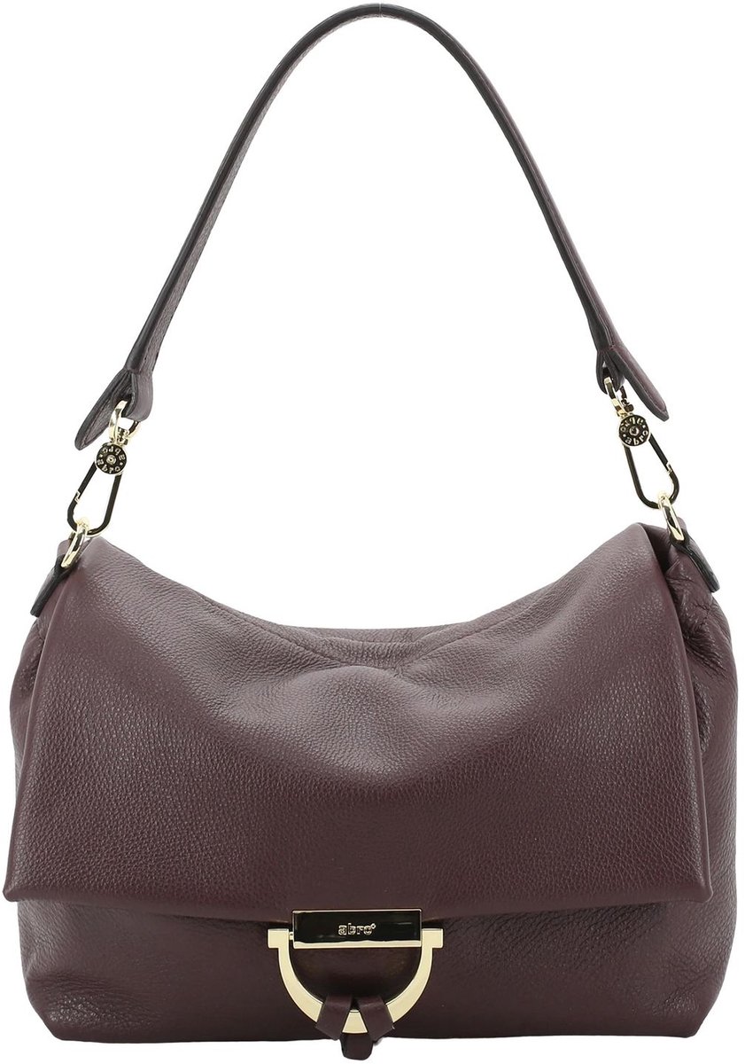 abro Leren schoudertas Leather Dalia Temi Shoulder Bag Burgundy wijnrood