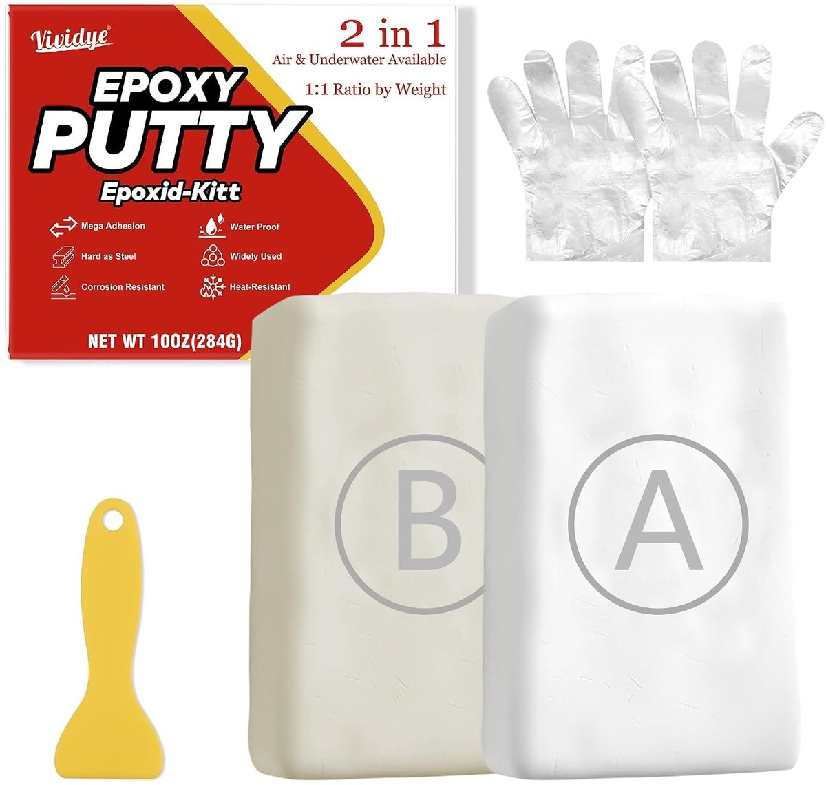 Epoxy Stopverf - Grijs - 280 g - Snelle Reparatie Epoxyklei voor Multifunctioneel Gebruik