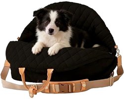 Hondenstoel Auto - Puppydrager Reisbak - Veilig Reizen - Makkelijk Schoon - 40 x 30 x 6 cm - Zwart