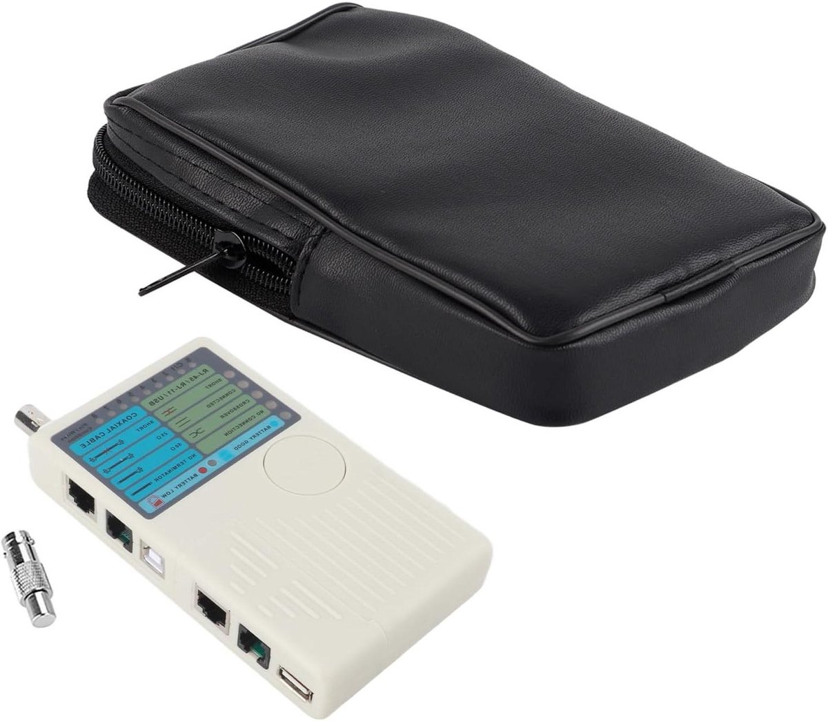 Netwerkkabeltester - Kabeldetector - Netwerkproblemen Oplossen - 4-in-1 Functionaliteit - 162x85x25mm - Grijs