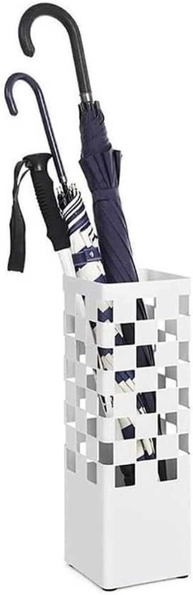 Parapluhouder - Paraplubak Vloerstaand - Entree Organiseren - Ijzeren Constructie - 195 x 195 x 49cm - Wit