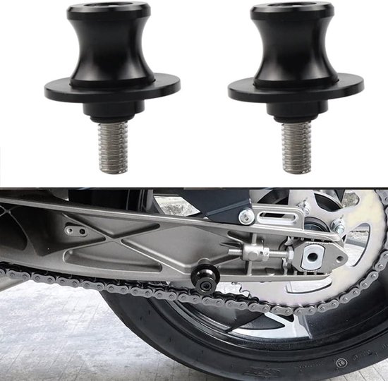 Motorfiets Swingarm Spoelen - Diabolos - Motorfiets Ondersteuning - CNC Aluminium - 8mm M8 - Zwart — afbeelding 2
