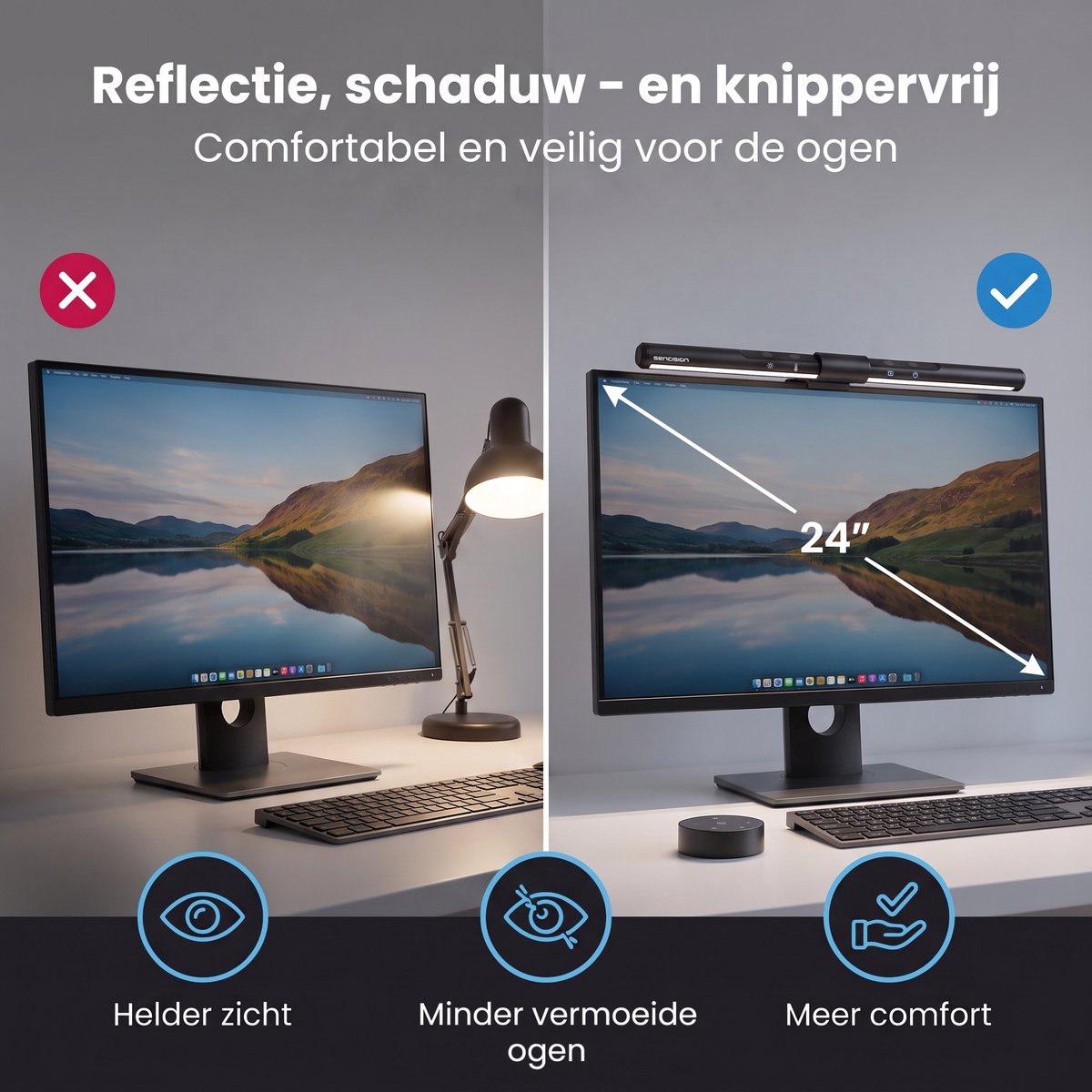 Sencision Monitor lamp met Auto-Dimming - 3000K-6500K thumbnail 2