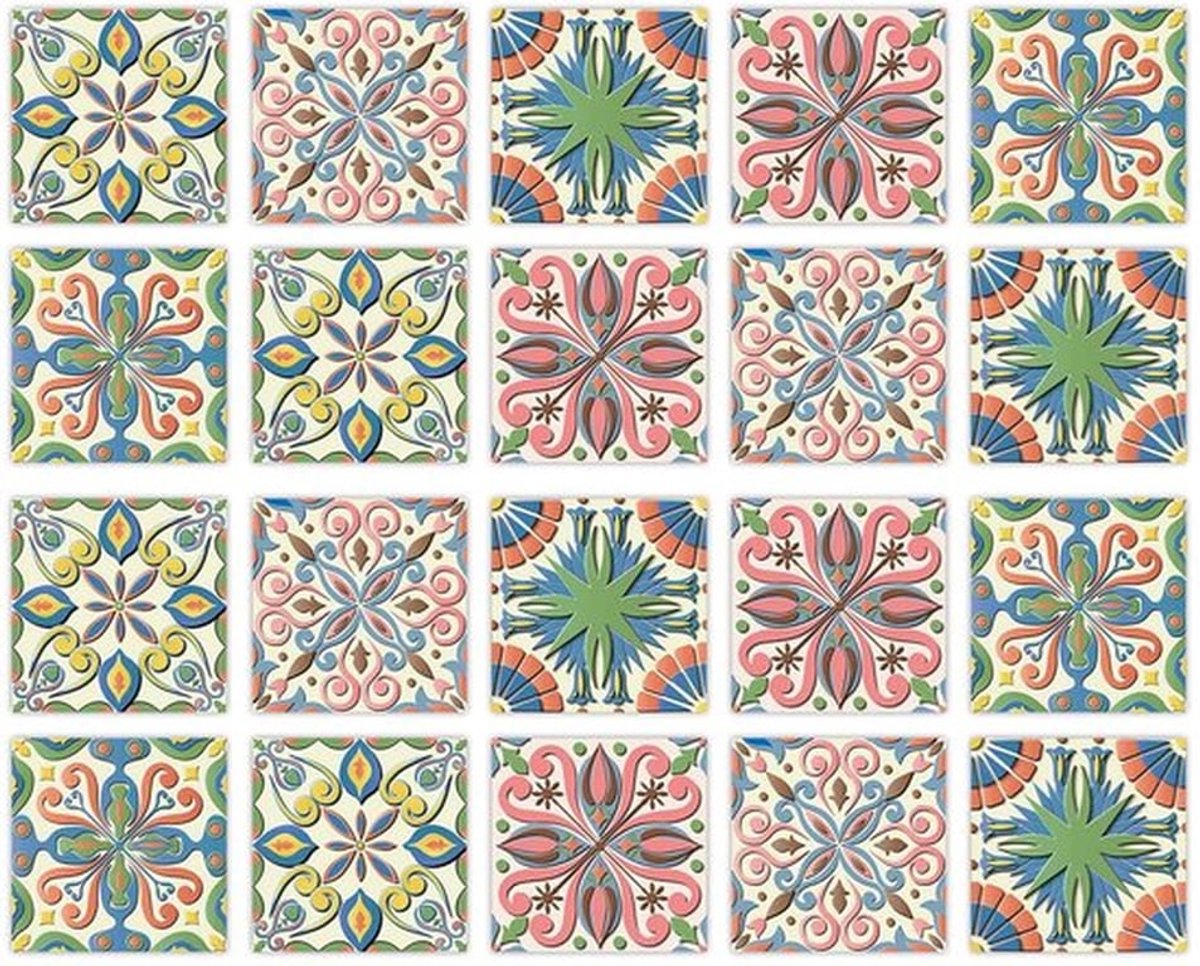 Wandtegel Sticker Set van 20 - Zelfklevende Tegelstickers 15x15 cm - Peel & Stick Wandtegels - Decoratie voor Keuken/Badkamer - Eenvoudig aan te brengen