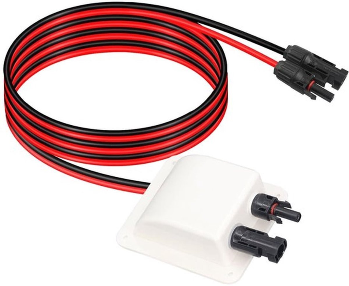 Dakdoorvoer Waterdicht - Kabeldoorvoer met 2m 10 AWG Kabel - Dubbele Kabeldoorvoer - ABS Materiaal - Voor Camper en Caravan