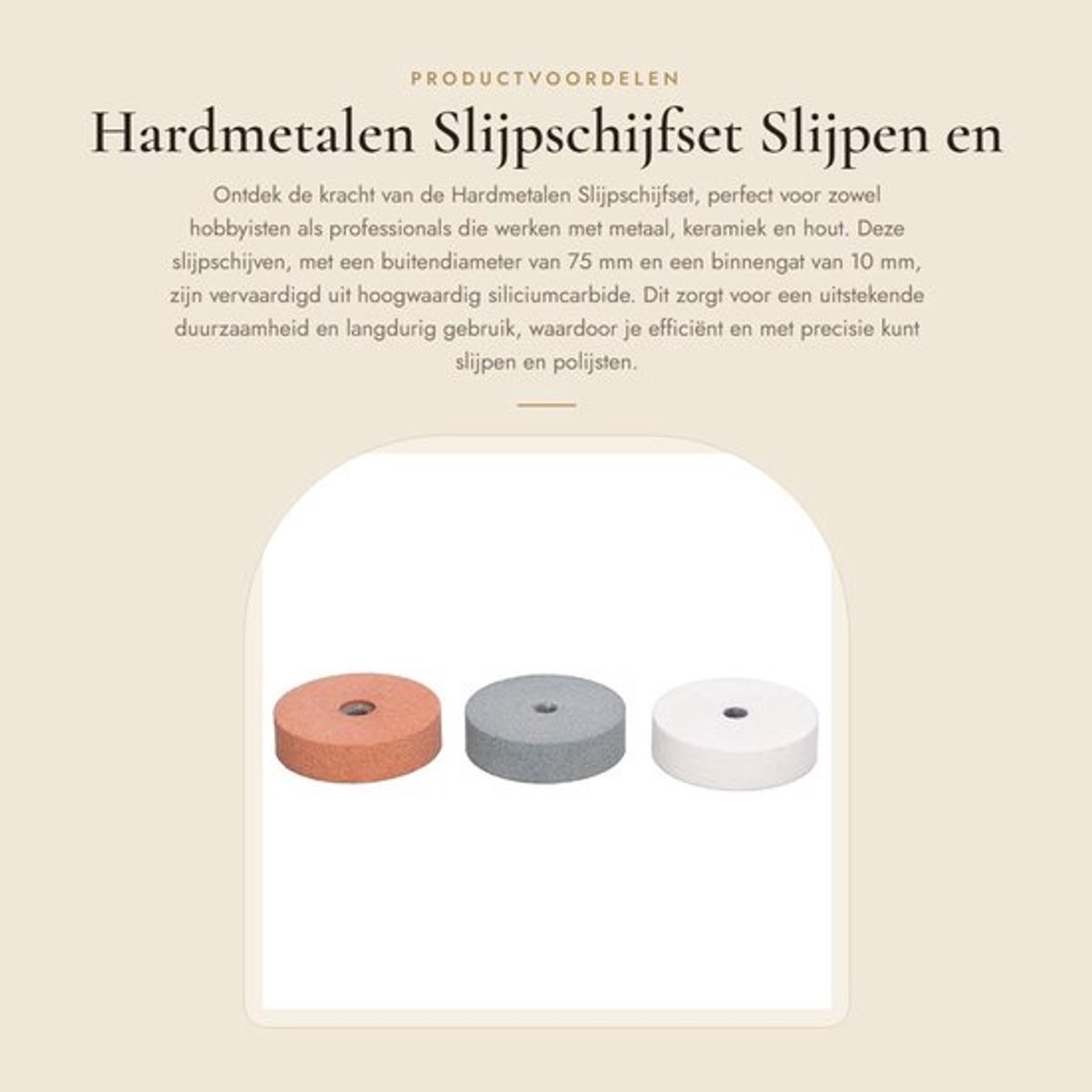Slijpschijfset 75 mm - Hoogwaardig Siliciumcarbide - 3 Stuks - Eenvoudig te Installeren - Duurzaam - Geschikt voor Metaal/Hout - Slijpschijven