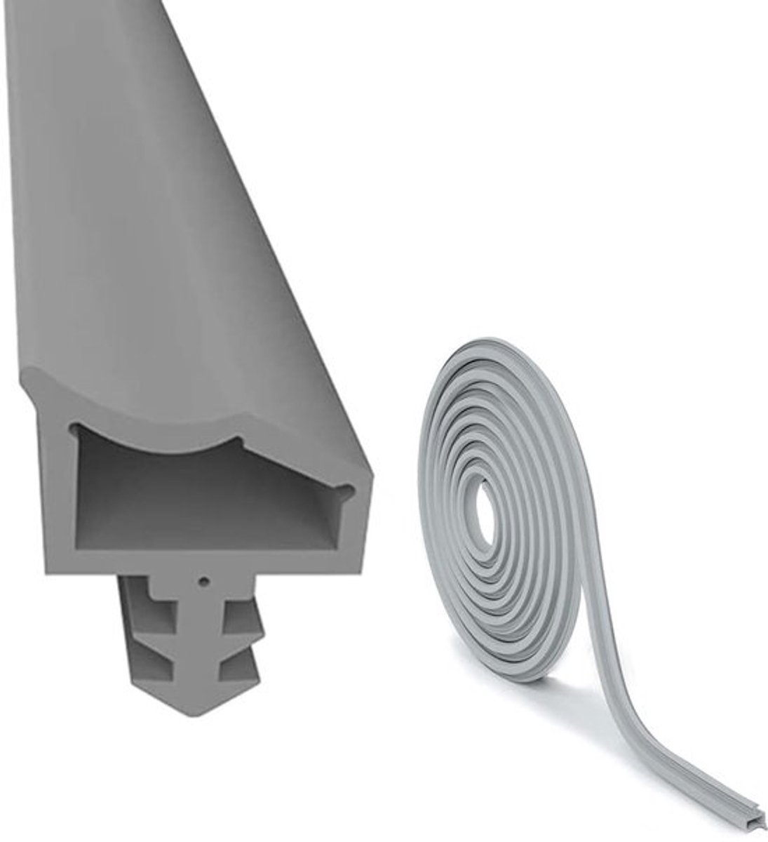 Deurafdichting voor Kamerdeuren Tegen Tocht Grijs 15M, afdichting van kamerdeur deurafdichting deurrubber voor kamer, 4 mm groefbreedte, 7 mm groefdiepte, 12 mm vouw