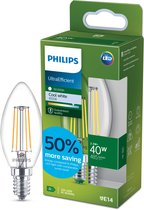 Philips Ultra Efficient LED - Kogellamp - Mat - 40W - E14 fitting - warmwit licht - Energielabel A